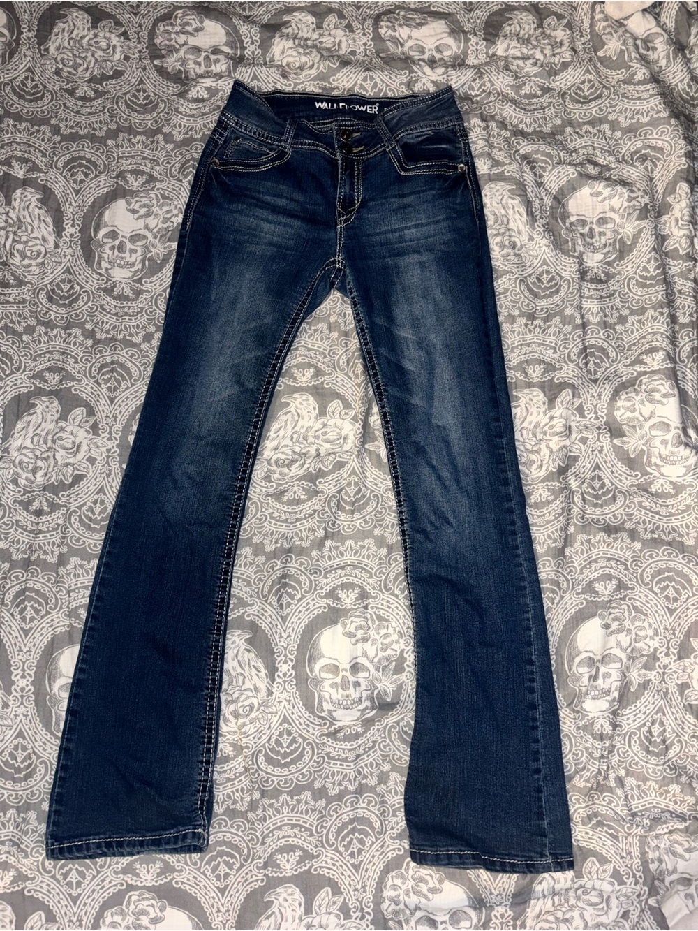 Wallflower Women's Dark Indigo Boot Cut Jeans